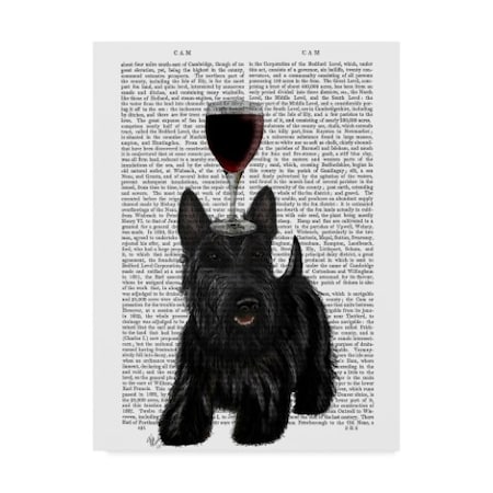 Fab Funky 'Dog Au Vin, Scottish Terrier On Text' Canvas Art,14x19